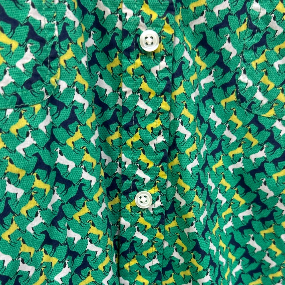 Talbots Green Patterned Button Down Shirt - image 4